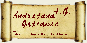 Andrijana Gajtanić vizit kartica